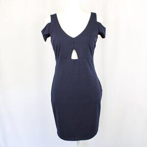 CALS Blue Cold Shoulder Bodycon Dress